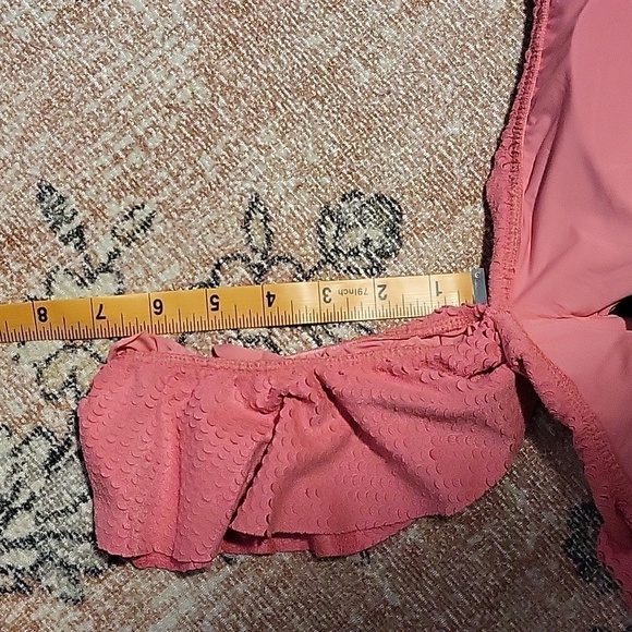 VIX Paula Hermanny Pink Laser Cut Scales Bandeau TOP with Sleeves - Size L D Cup - Picture 15 of 16